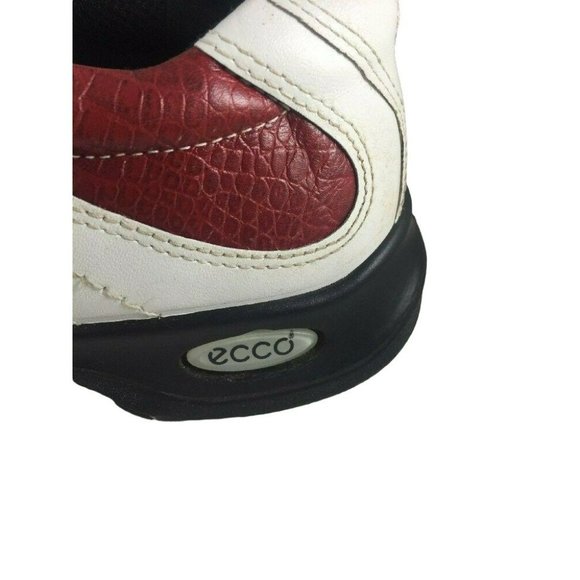 Ecco Womens Golf Shoes US Size 5 UK Size 36 White And Red Leather Bicycle Toe - Picture 5 of 8